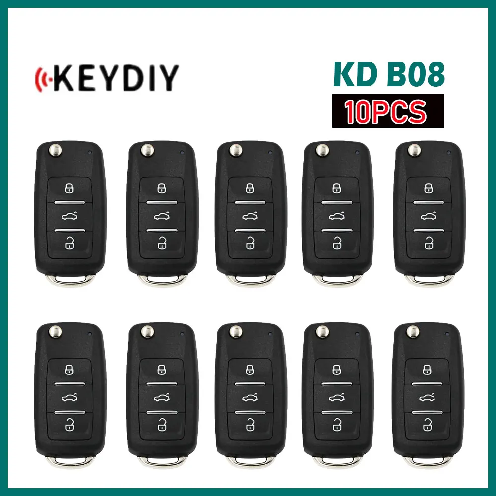 

10pcs KEYDIY KD B08 3 Button Car Remote Key for Volkswagen VW Style Smart Remote Car Key for KD900/MINI/KD-X2 Programmer