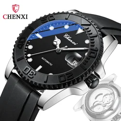 CHENXI 8807 Original Brand Men's Fully Automatic Mechanical Watches Silicone Strap Waterproof Sports Mechanical Watch for Men