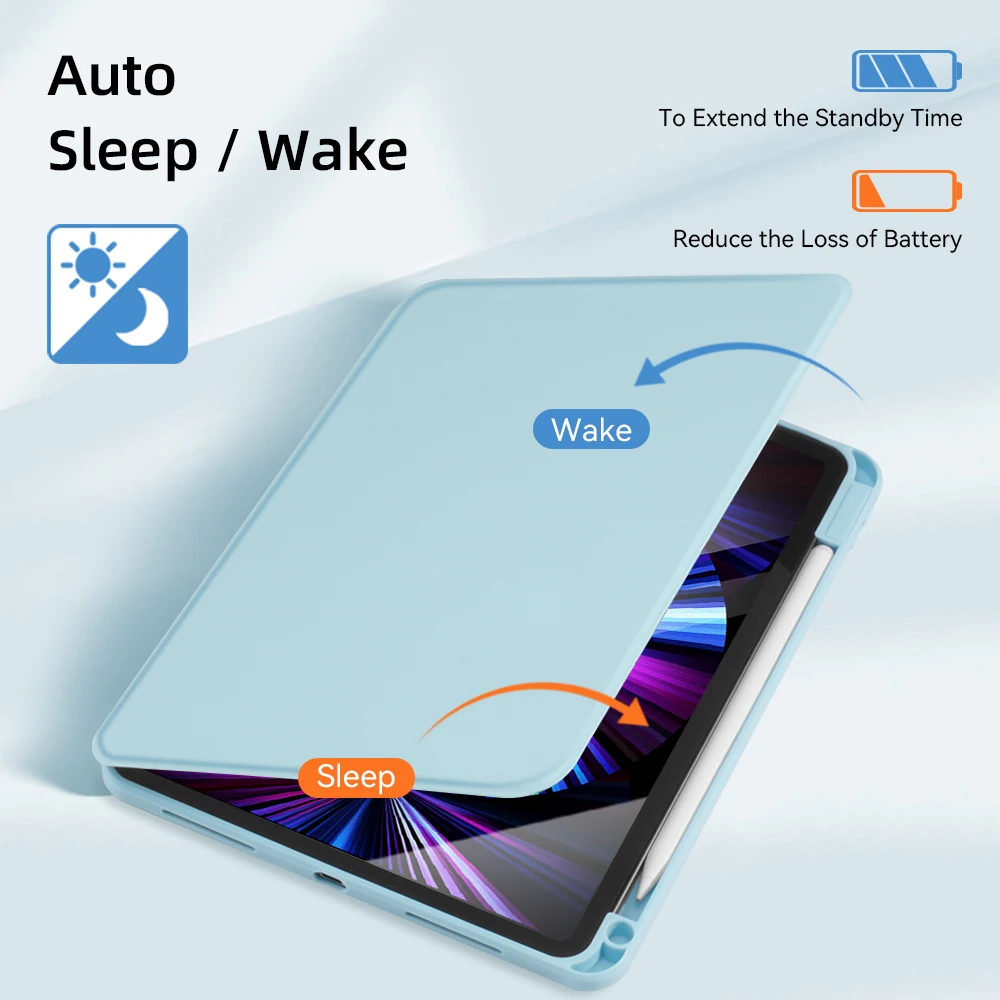 360° Rotatable Tablet Stand Cover for iPad Air 11/13 M2 M4 Pro 11/13 M4 7 8 910th Mini 6 7 Drop Protection Case with Pen Holder