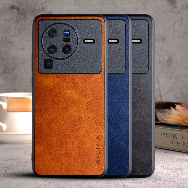 Case for Vivo X80 Pro and X80 coque Luxury Vintage leather Skin cover funda for vivo x80 pro case capa