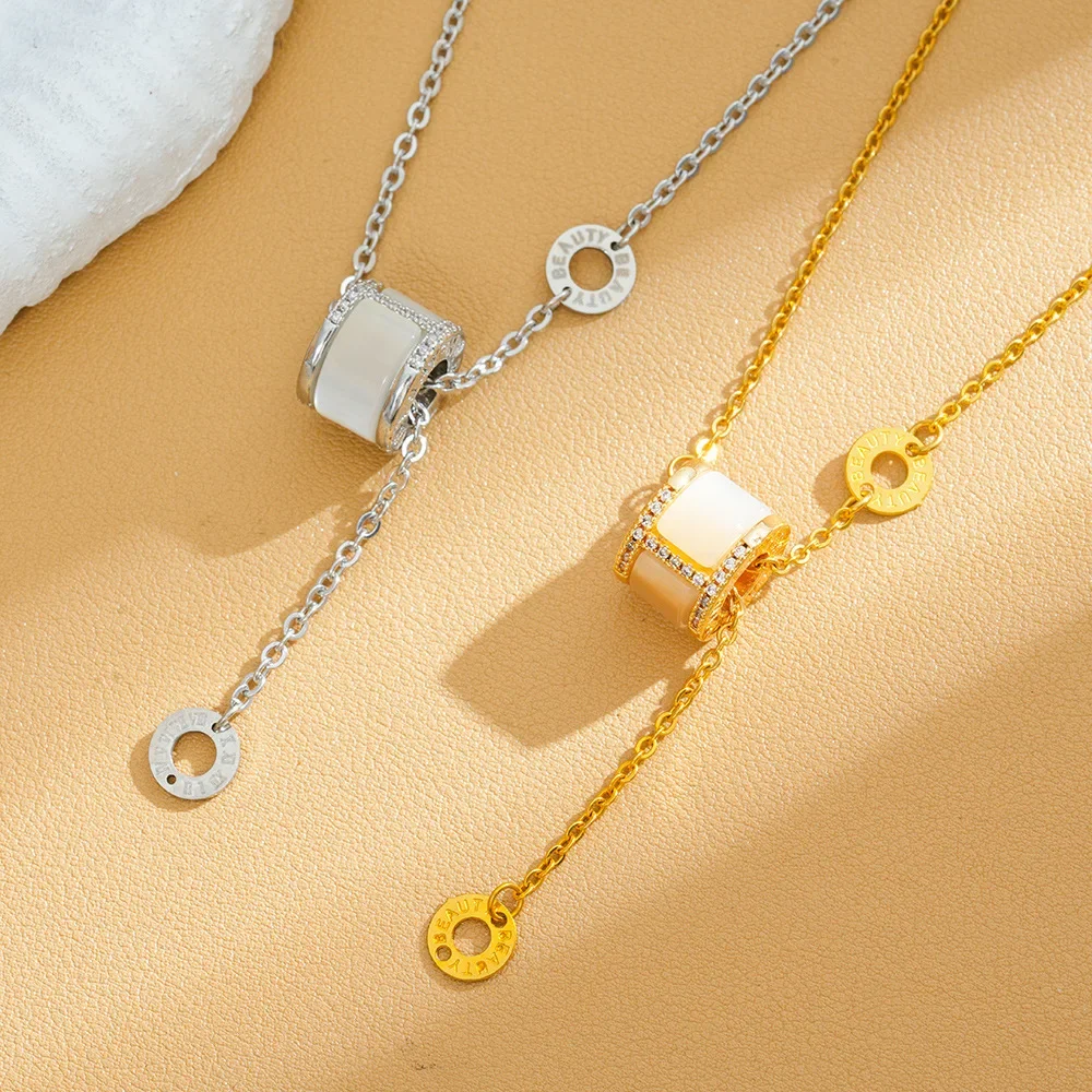 Универсальное высококачественное женское ожерелье на ключице с большой талией. Ожерелье из титановой стали – это модно и стильное.