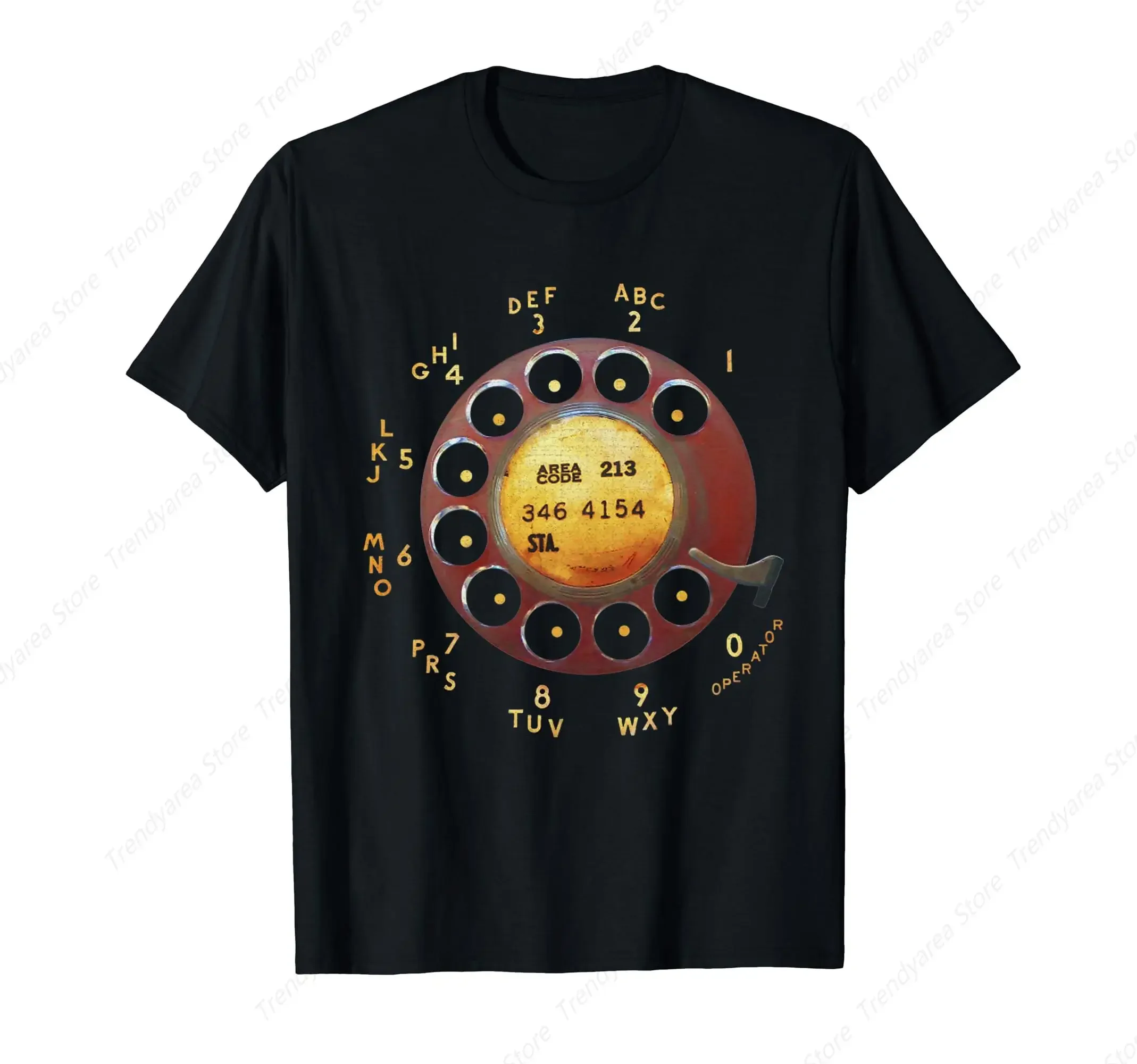 Retro Dial Plate Rotary Dial Phone Vintage T-Shirt for Men Women Cotton 100% Summer Tops