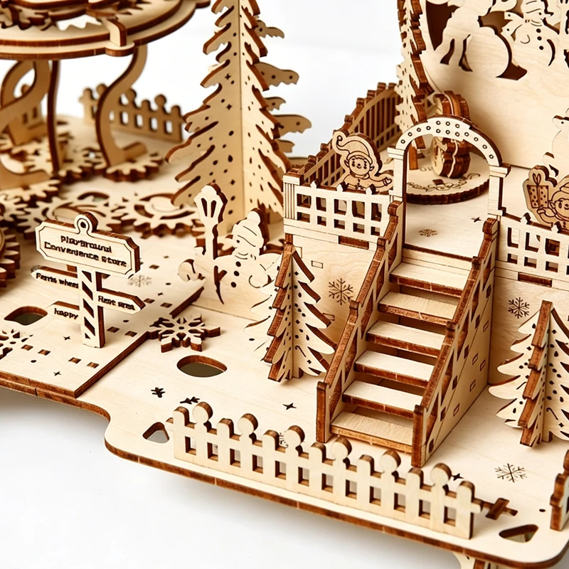 Rotating Christmas Amusement P - Music Box Wooden 3D Puzzle Rotating 评论和价格