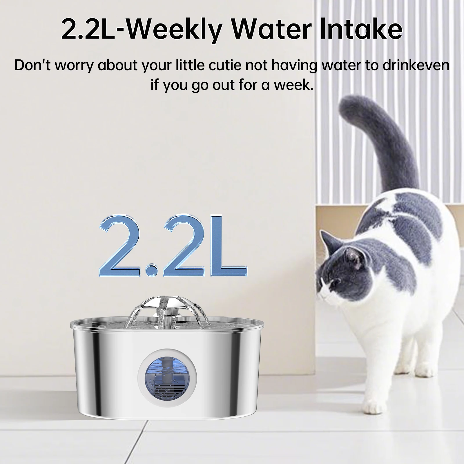 Automatic Cat Water Fountain Stainless Steel Pet Fountain Dog Water Dispenser With USB Electric Ultra-Quiet Pump Cat Supplies view 6