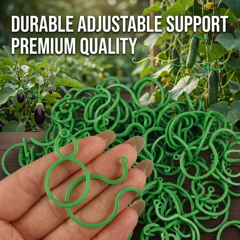 New Garden 8-Shaped Plant Ties for Climbing Cucumbers, Eggplants, and Fruit Trees, Adjustable Plant Support Clips, Durable