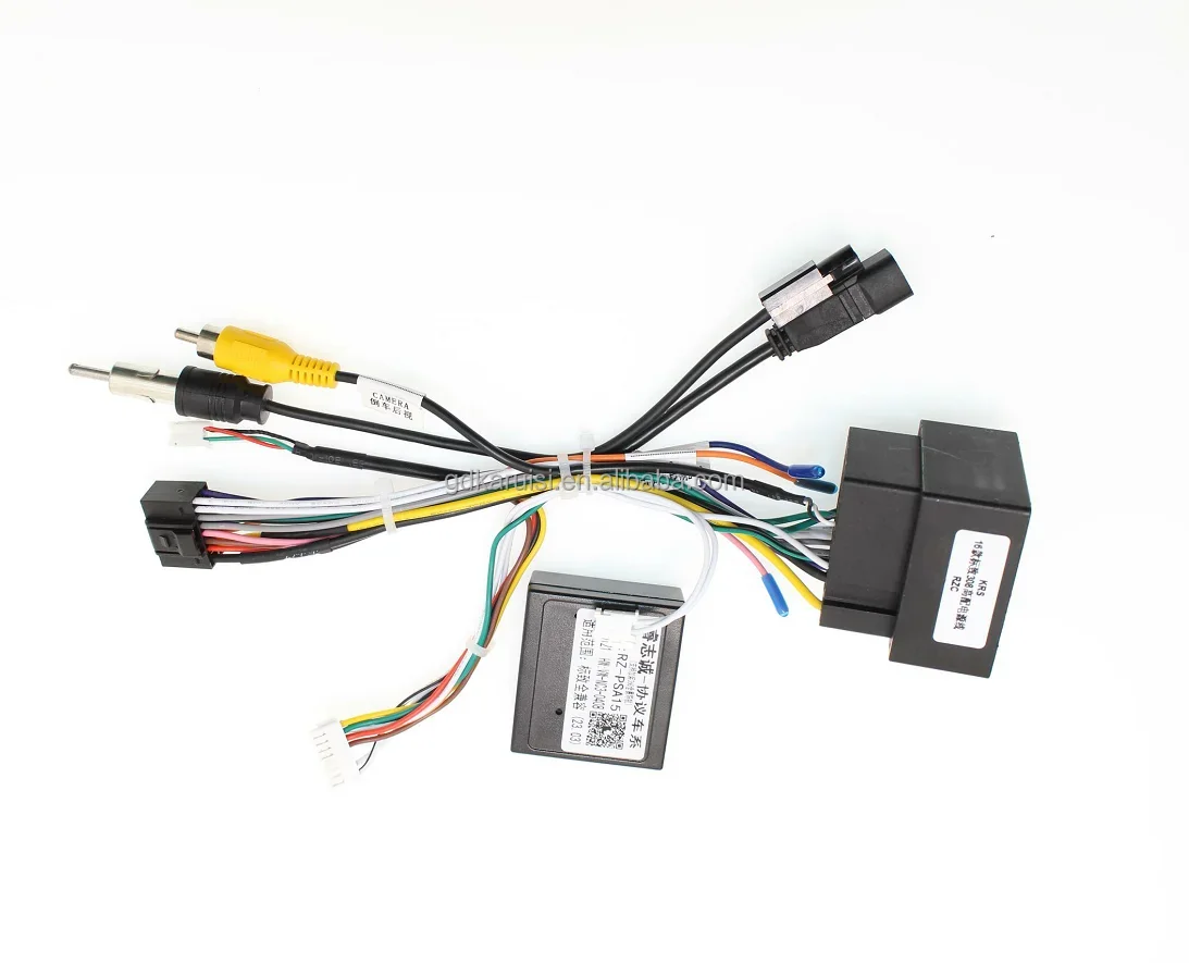 Car Android Stereo 16-pin  Wiring Harness For Peugeot 308 2016+ With CANBUS Box 2DIN Head Unit Stereo Plug Android navigation