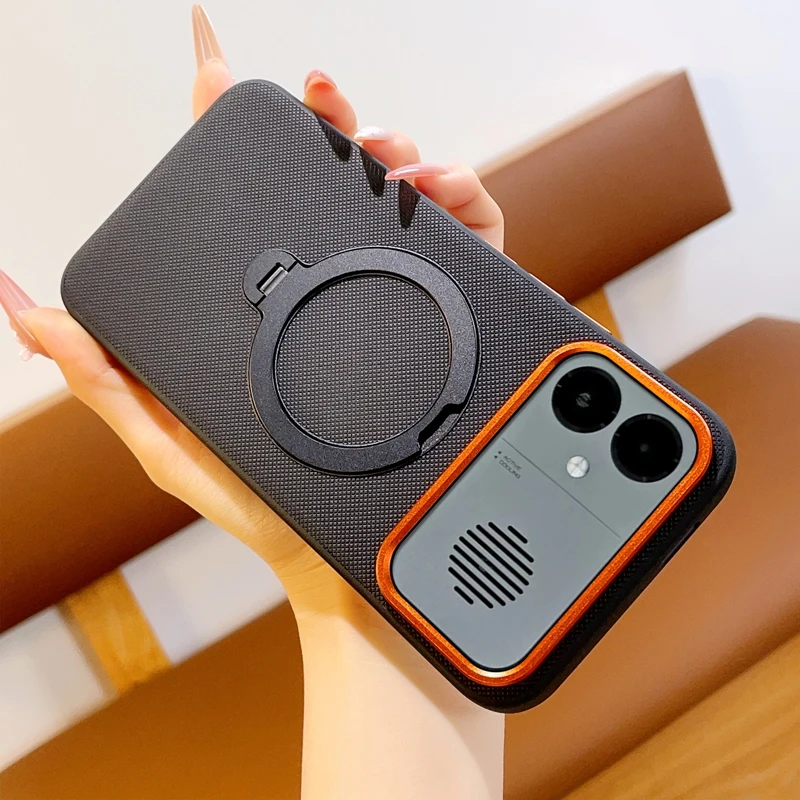 

For Xiaomi Redmi K90 Max Magnetic Case ELVEV Hard PC + Premium PU Leather Anti-slip With Holder Phone Cover