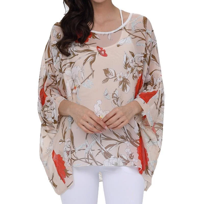 

4293 Модная женская богемная шифоновая рубашка для отдыха на море, солнцезащитная одежда, накидка на бикини