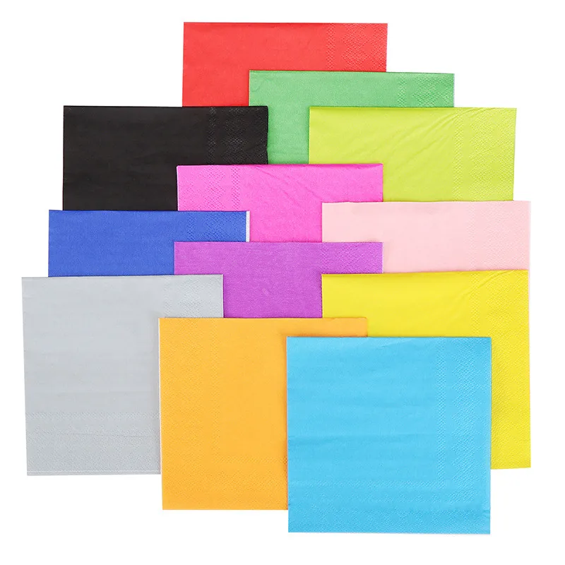 20Pcs Disposable Solid Color Table Dinner Tissue Napkins Paper Tableware For Event Party Decoration