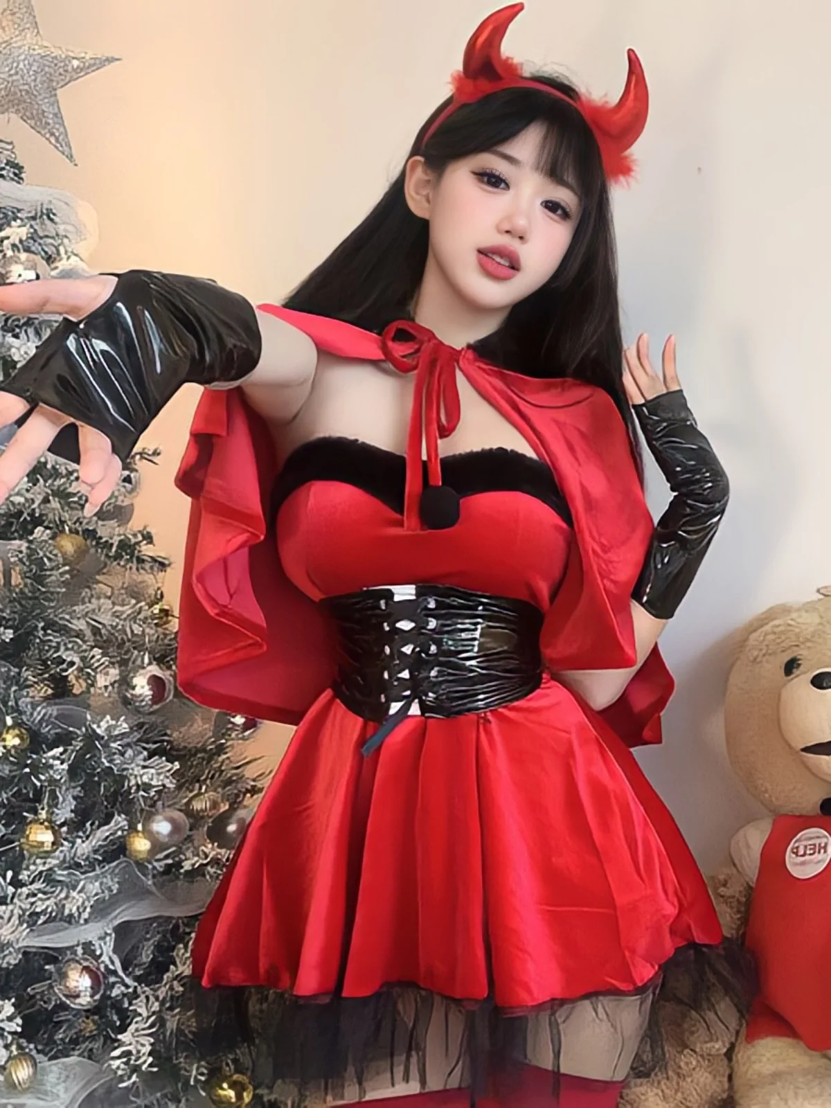 

Sexy Devil orm Costume Set Pure Desire Cisas Theme loween Women's Clothing Cosplay Transformation Robe ort A-Lin...