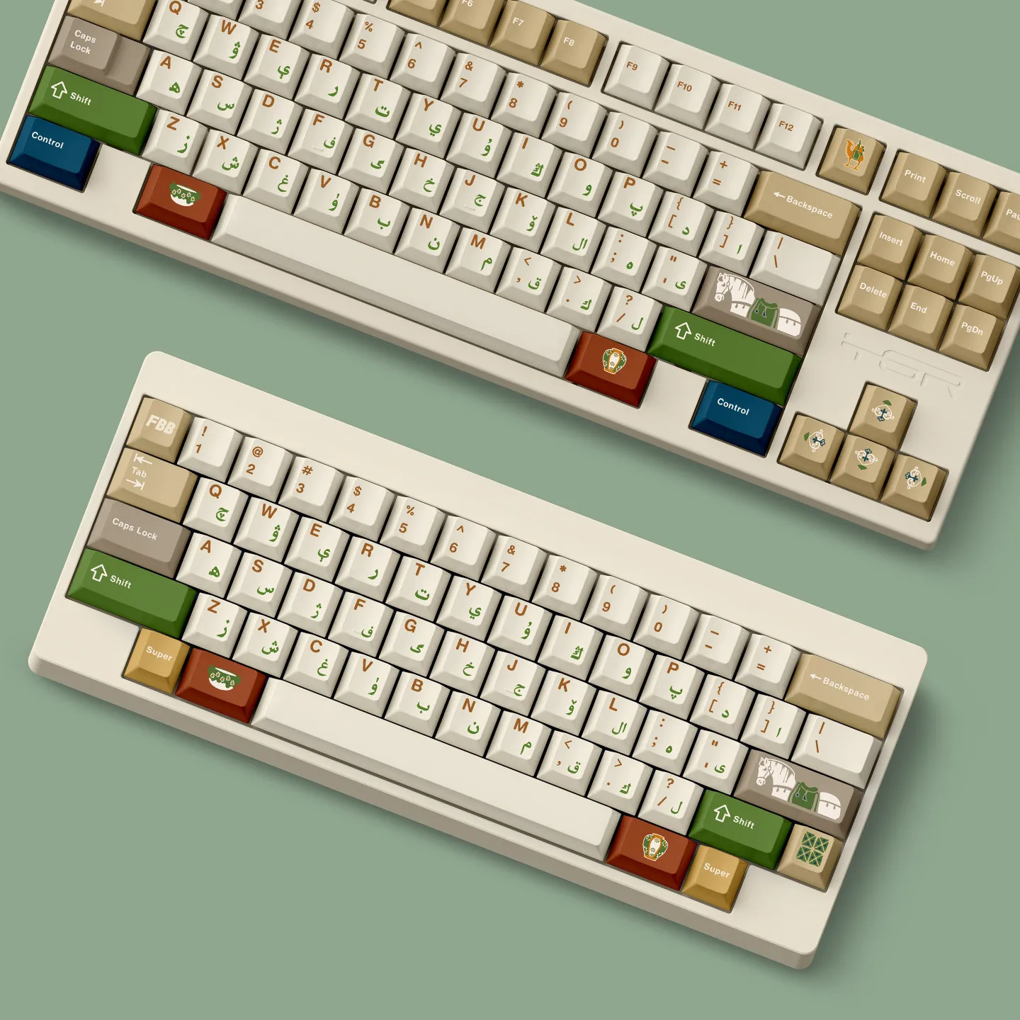 FBB Original Chinese Style Tang Tri-Color Glazed Ceramics PBT 145 Keys for Mechanical Keyboard  Cherry Profile Sublimation DIY