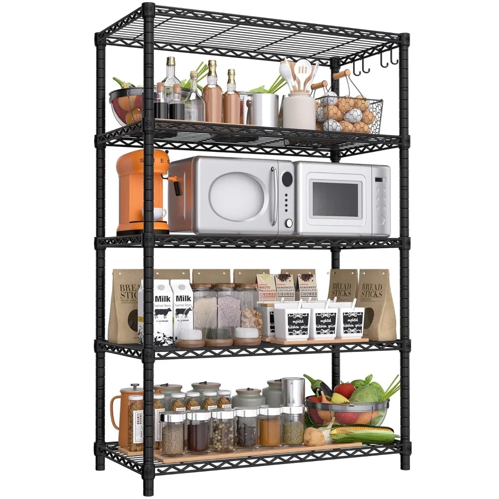 

Wire Metal Storage Shelves - 5 Tier Adjustable NSF-Certified Heavy Duty Garage Shelving Unit Organizer Rack, Customized