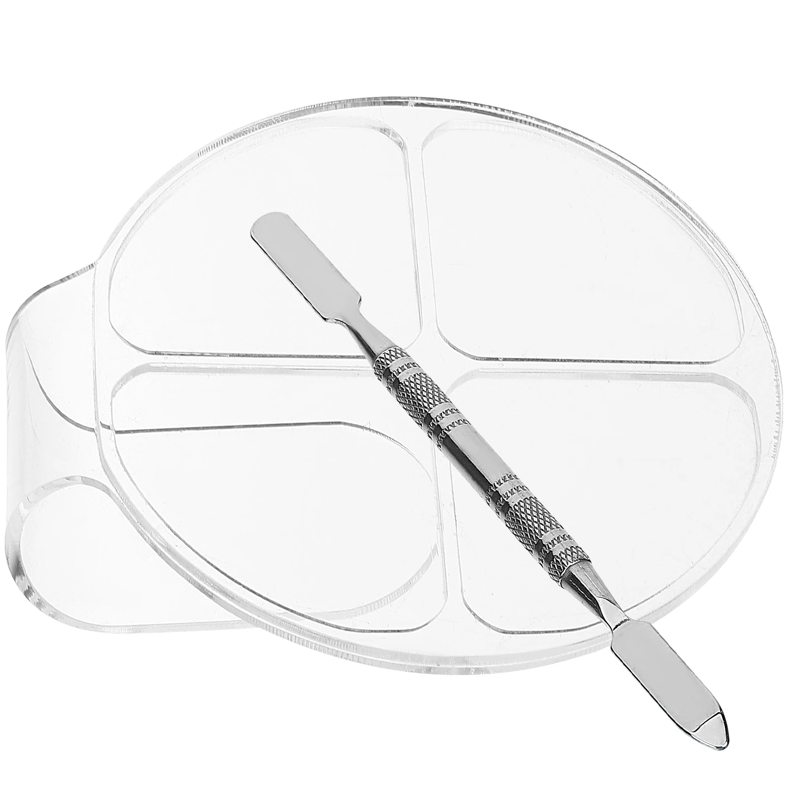 

2 Sets Palette Makeup Tools Mixing Hand-held Trays Make-up Plate Makup