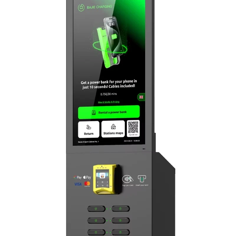 24 card slot touch screen POS paid sharing fireproof ABS + metal 160 watt power supply bank station mobile phone charging