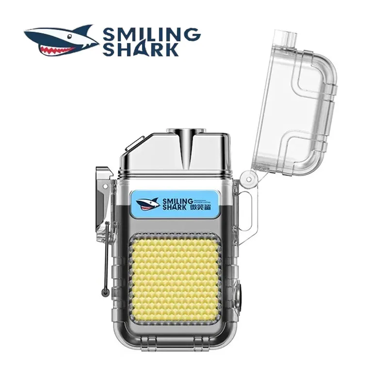 Smiling Shark Mini Rechargeable Work Light, Arc Electric Lighter,COB Floodlight Light, for Outdoor Camping Torch Emergency Lamp