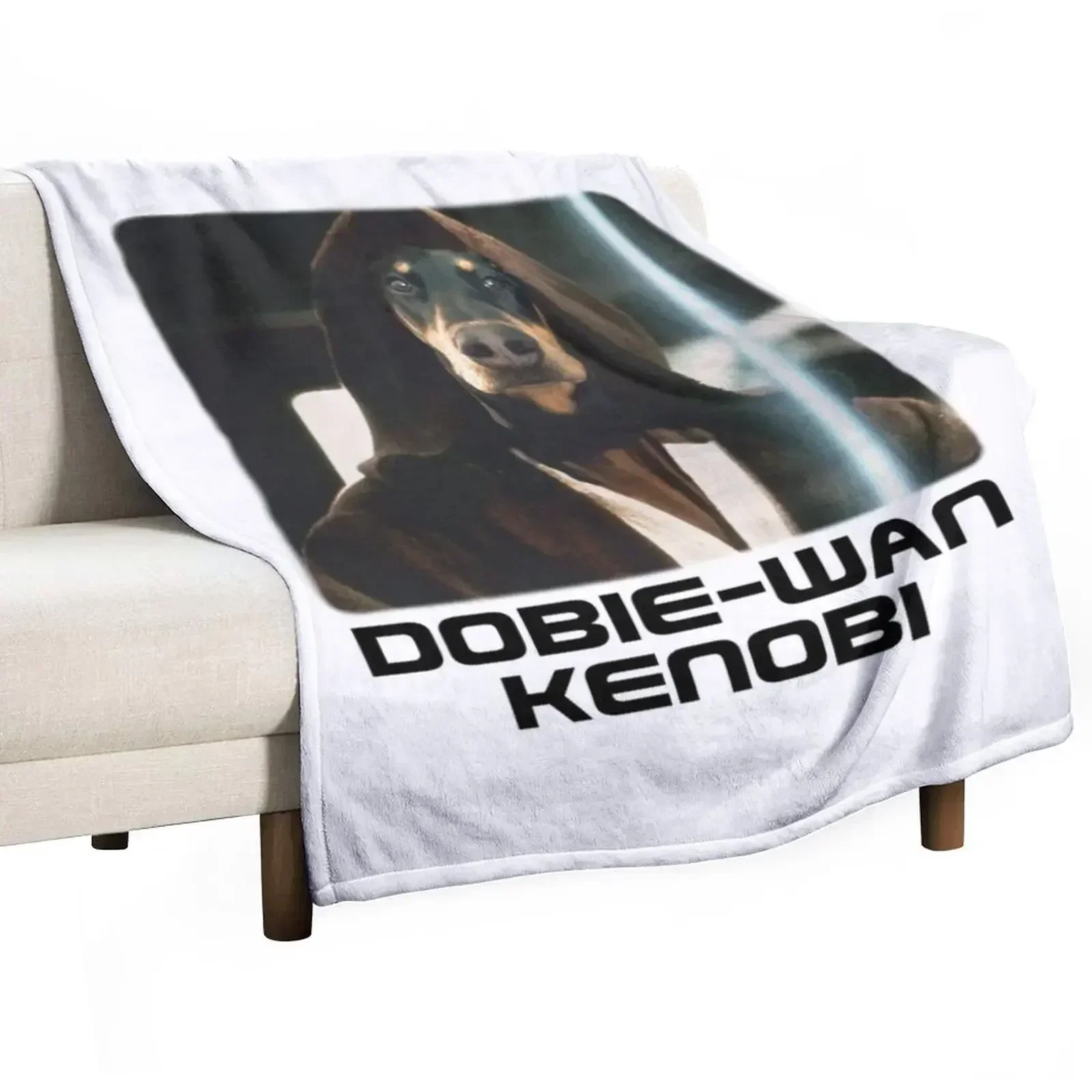 

Dobie Wan Kenobi - Doberman Throw Blanket Cozy Warm Blanket for Bed Room Decor