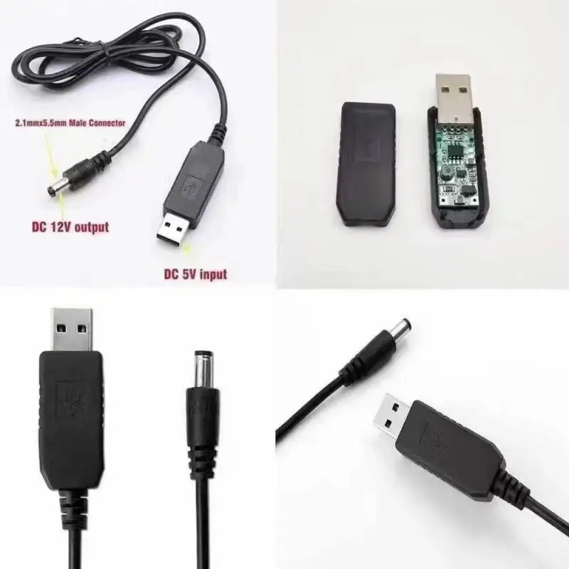 RYRA Durable USB Power Boost Line DC 5V To DC 9V 2A 12V 1.5A Step UP Module USB Converter Adapter Cable 2.1x5.5mm Plug USB Cable