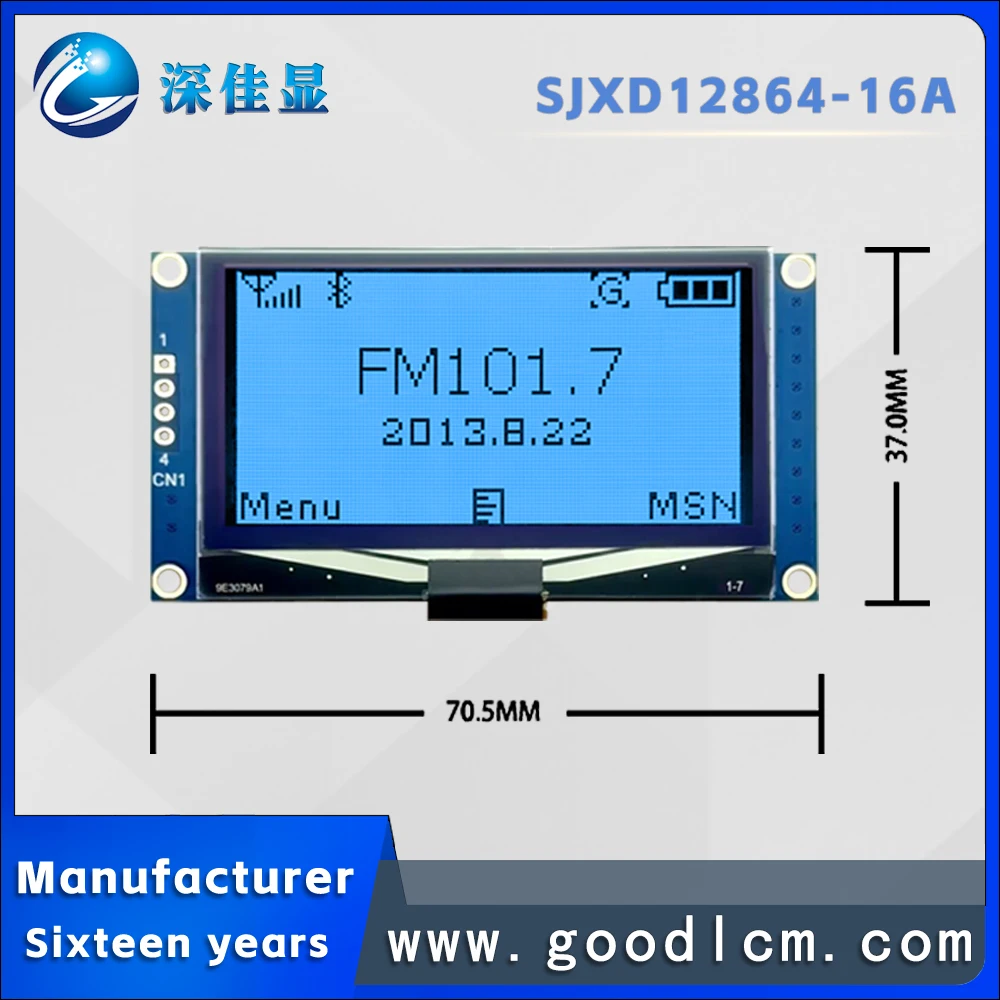 Mini Display Multi-View, Azul no Display Preto, Unidade SSD1309ZC, Módulo oled 12864, 3.3V, 2.42 in, 16A, SJXD12864-16A