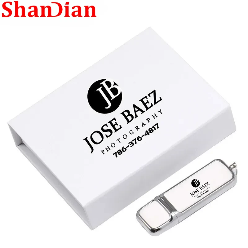 SHANDIAN logo personalizzato stampa a colori in pelle usb 2.0 memory stick flash drive pen drive 64GB 32GB 16GB 8GB 4GB regalo aziendale