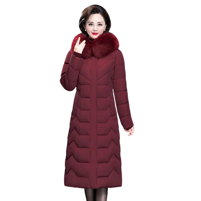 

Nice New women winter jacket Thicken Warm jacket long coat fashion fur collar hooded outerwear female parkas mujer P34