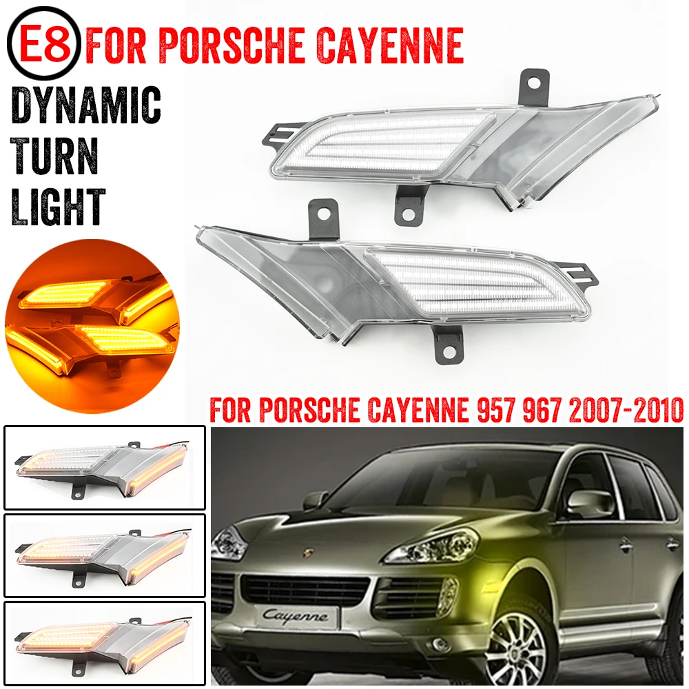 2pcs Dynamic Led Turn Signals Side marker light Lamp For Porsche Cayenne 957 967 2007-2010 95563103510