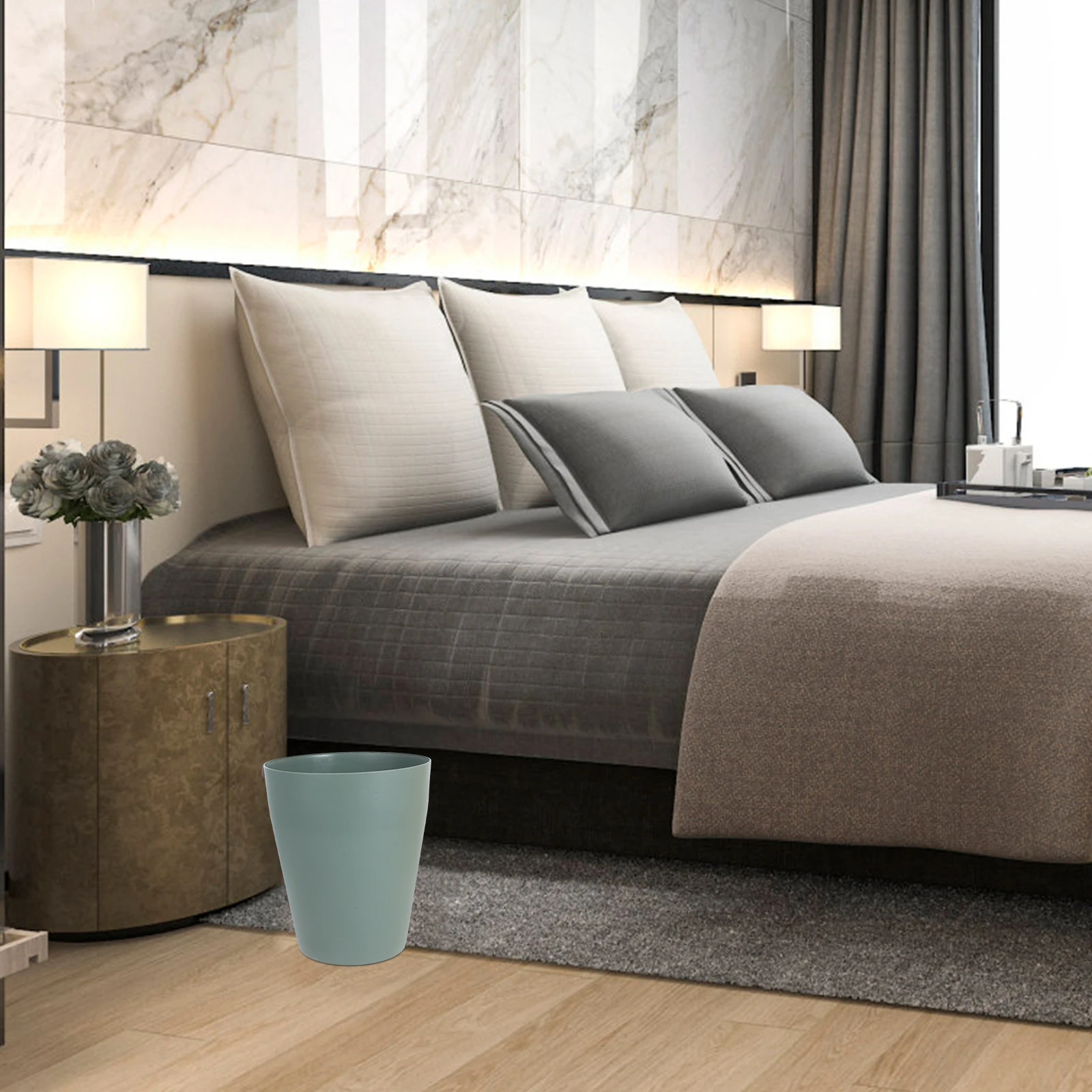 

3Pcs Simple Plastic Waste Bucket Open Top Design for Household Office Bedroom Decorative Rubbish Bin Trash Can