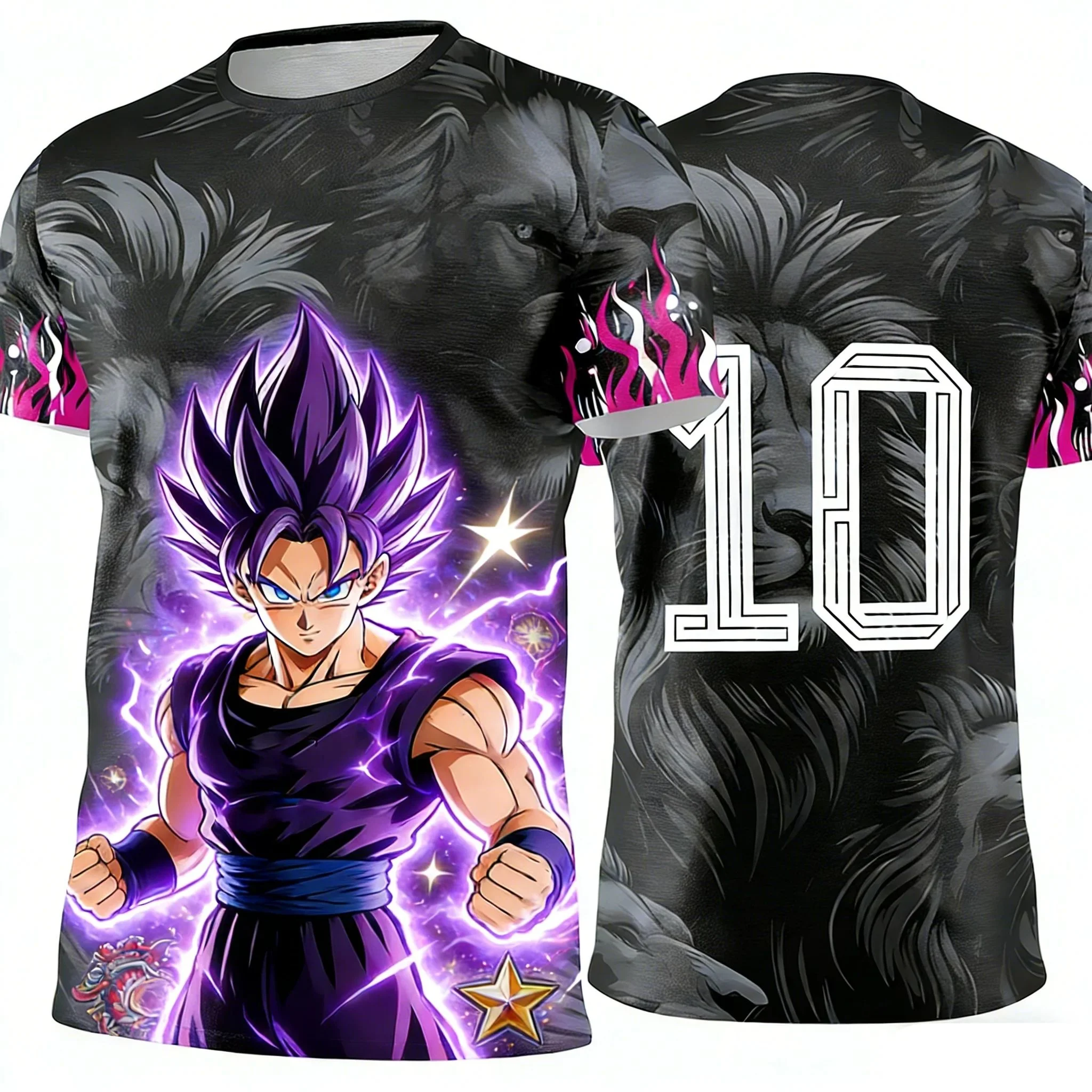 

Летняя футболка 2026 Dragon Ball Wukong "Super Saiya 10" с футбольной тематикой, 3D-принтом, дышащая, быстросохнущая, для взрослых и детей