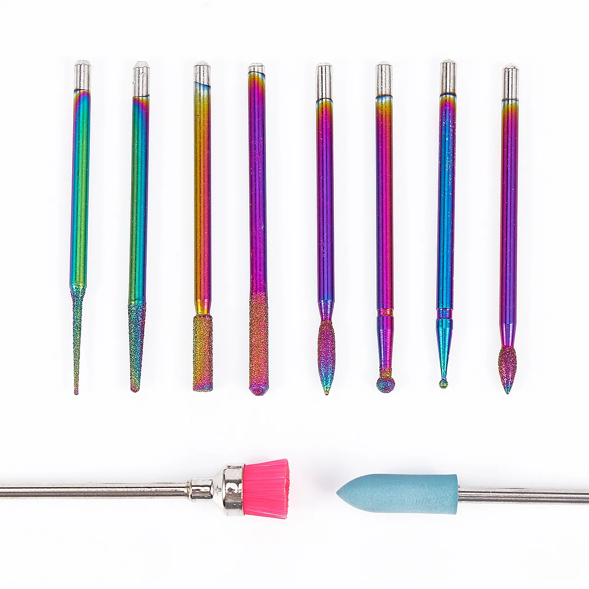 

10Pcs Sturdy Nail Drill Bits Set Professional Manicure Tools for Natural Artificial Nails Cuticle Trimming Polishing Care