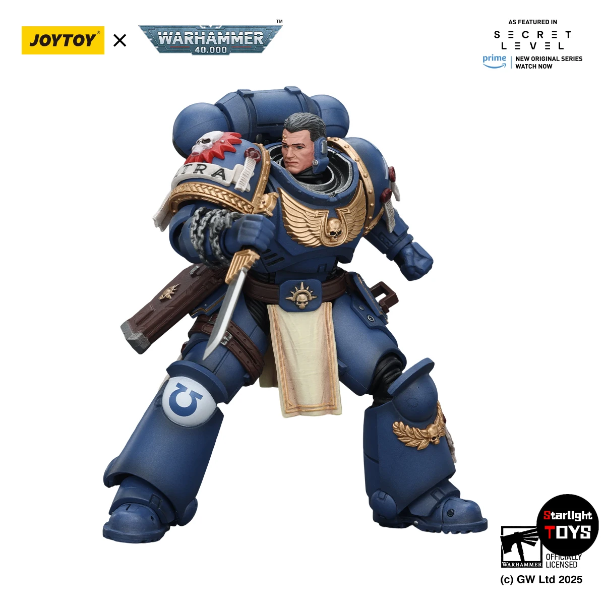

【In Stock】JOYTOY Warhammer 40K Ultramarines Titus with Laurels of Victory 1/18 Action Figure Model Toy