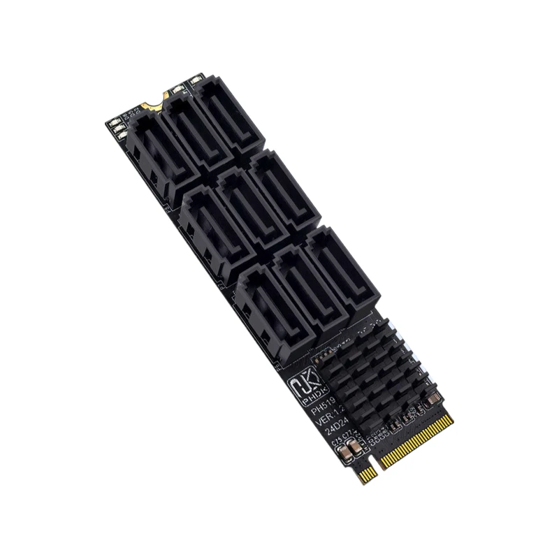 NVMe M.2 MKey to 9 SATA Ports 6Gbps Expansion Card