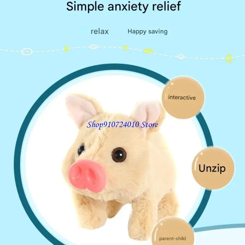 77HD لعبة خنزير الحيوانات الأليفة الإلكترونية المحبوبة مع حركة واقعية وتأثيرات صوتية تشبه الحياة لرفيق الطفل لعبة تعلم الزحف #1