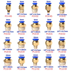 Pneumatic Component PC4-01 PC6-01 PC8-02 Od4 6 8 10 Threaded Straight Quick Connect Quick Connect Air Source External Wire 10-01