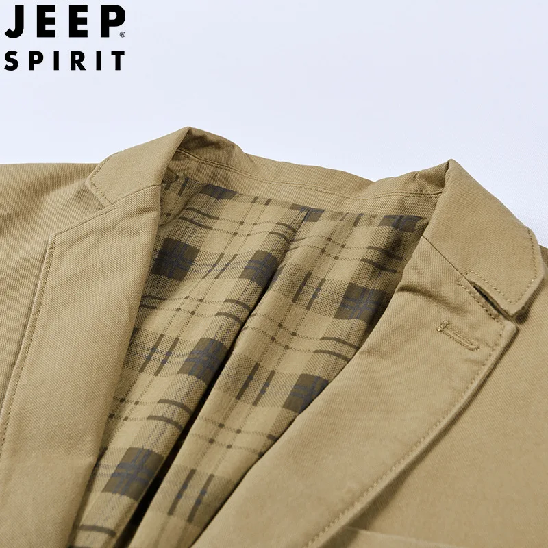 JEEP SPIRIT Men\'s Blazer Jackets Spring and Autumn New Fashion Business Casual Plus Size Men\'s Coat High Quality