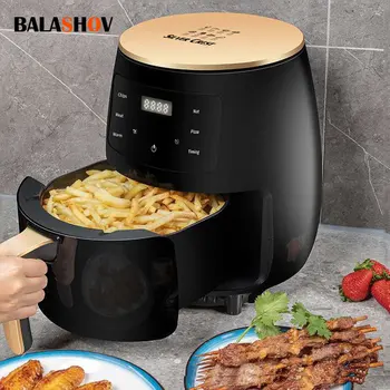 Image 1400W Electric Air Fryers 4.5L Smart Automatic Household 360°Baking LED Touchscreen Deep Fryer without Oil free 220V EU 110V US