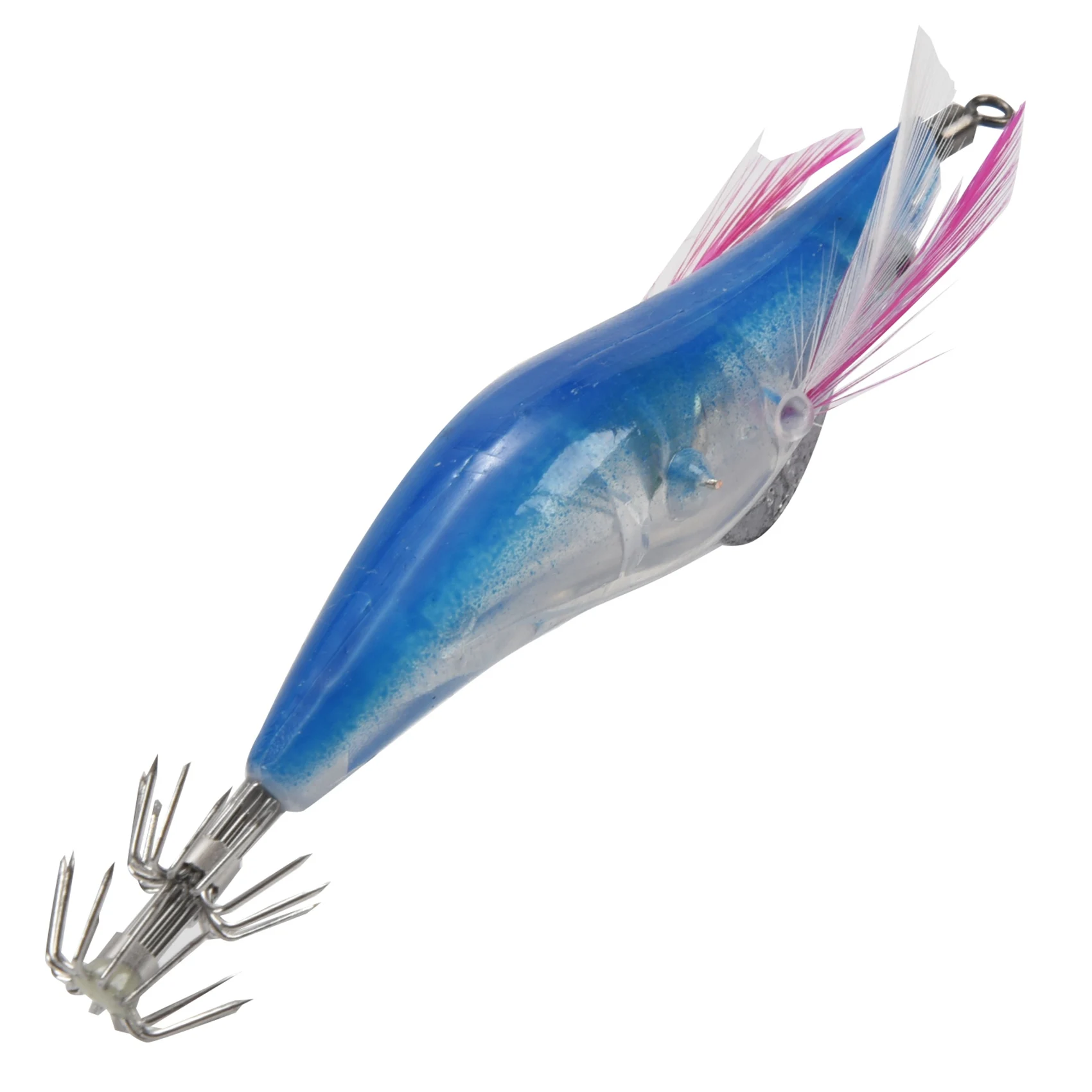 1pc Blue Flashing LED Fishing Lure Flash Light 10cm Luminous Squid Jig Shrimp Bait Night Fishing Lure