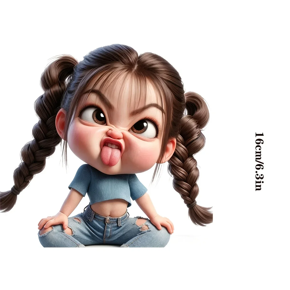 1Pc Cute Funny Girl Vinyl Sticker, Waterproof Decal for Car, Laptop, Water Bottle, Motorcycle, Phone, Wall, Cup DIY Decor