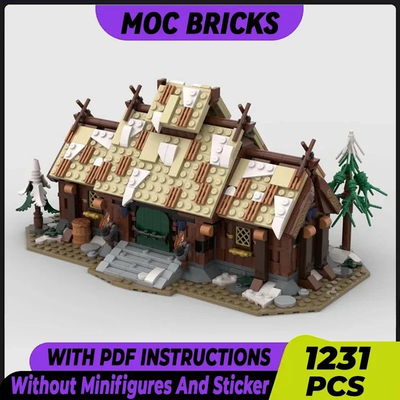 

Medieval Street View Model Moc Building Bricks Viking House Technology Modular Blocks Gifts Christmas Toys DIY Sets Assembly