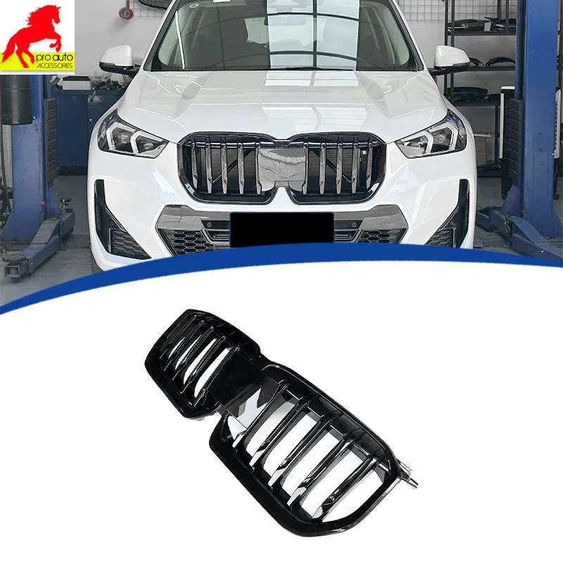 

Glossy Black Front Bumper Grille Mesh Grill Racing Grills for BMW X1 U11 To IX1 2023 2024 Single Line Body Kits Car Accessories