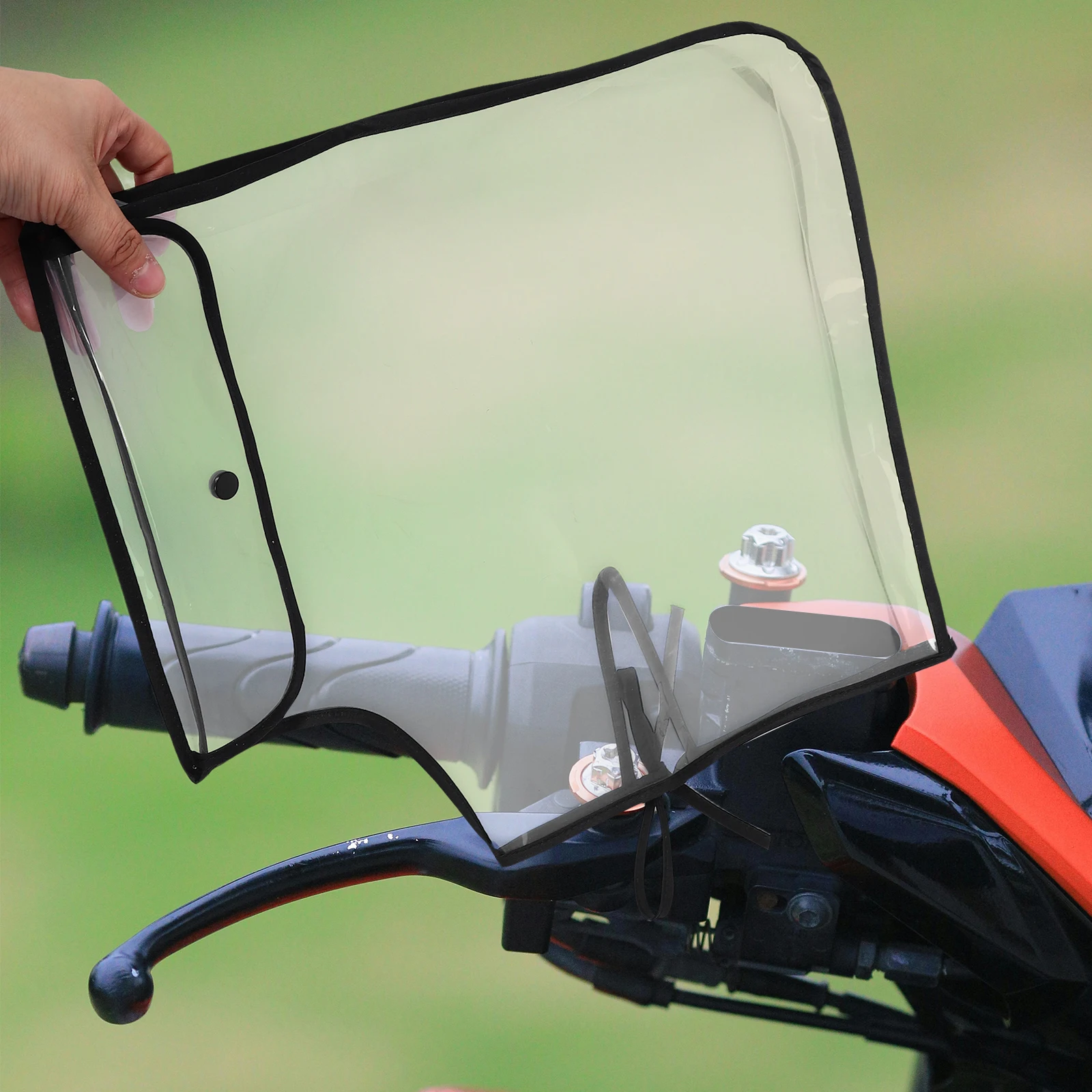 1 Pair Motorcycle Handlebar Cover Waterproof Windproof Oversized Big Mouth Transparent For Motorbike Handle Protection Easy