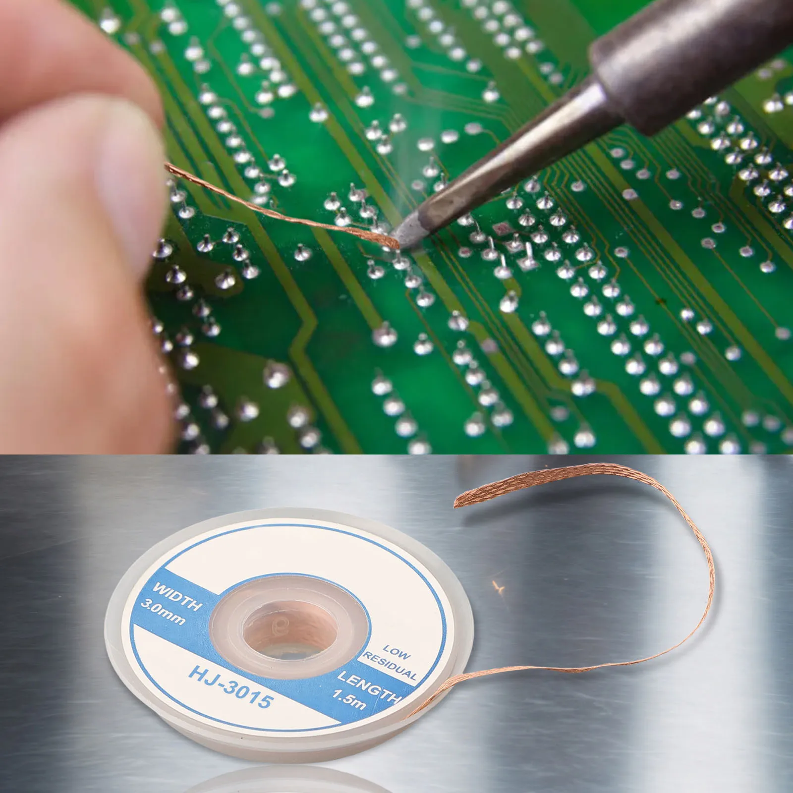 1 buah Desoldering Braid 1.5M panjang kabel las Desoldering Braid Solder Remover kawat alat perbaikan Aksesori pengganti