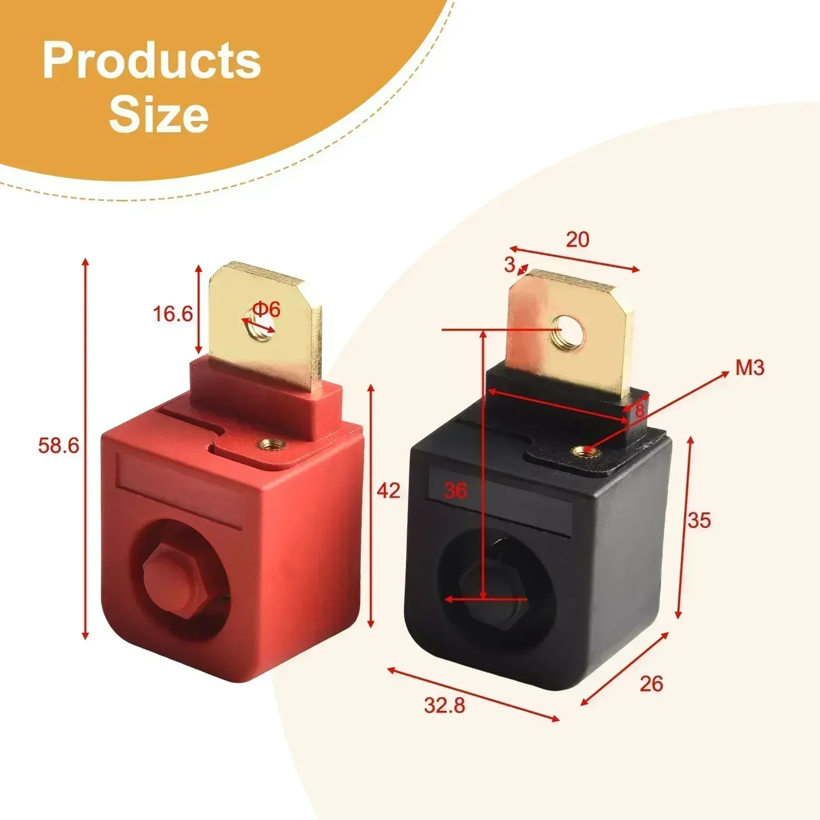 130A Terminal Block Battery Binding Post For Home Electrical Projects 130A Current Capacity Flame-retardant Shell