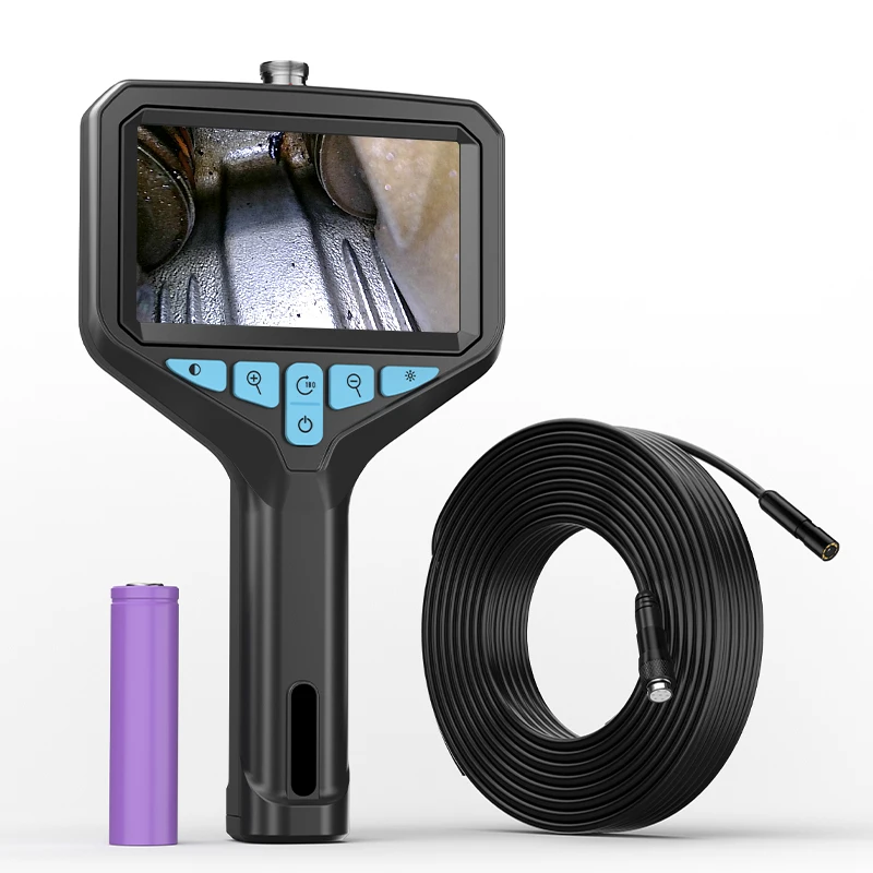 كاميرا 4.3 بوصة IPS Borescope 1080P 8 مللي متر تصميم قابل للفصل IP67 2-100 متر كاميرا فحص كابل صلب لآلات الأنابيب
