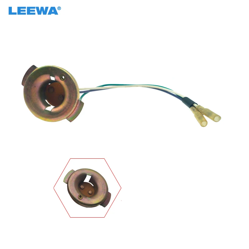 

LEEWA 20PCS Car Truck 1157 BA15D Lamp Bulb Socket Adapter Double Claw Lamp Holder Brake Signal Light Socket Base Connector Cable