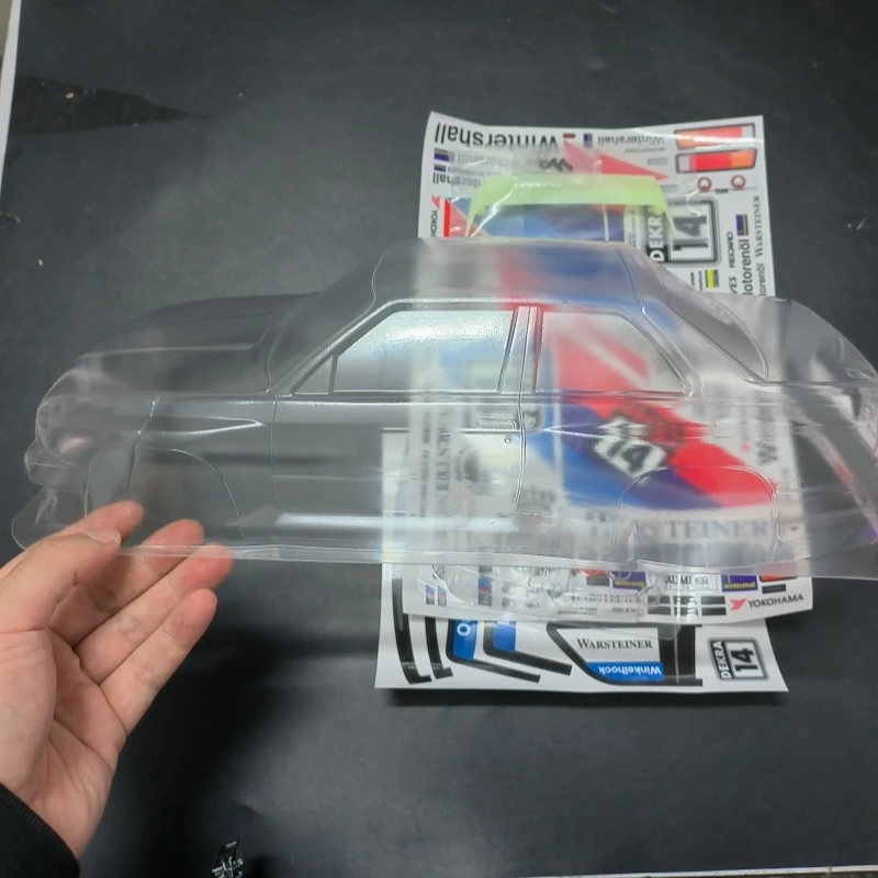 Skala 1/10 Mini M3 E30 przezroczysta obudowa z tylny spoiler + lekka klamra do Rc samochód do driftu 210mm podwozie Tamiya M-podwozie Carten 210