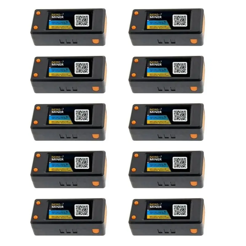 10X Bitcoin Nerd Miner V2.0 T-Display-S3 BTC Crypto Solo Lottery Nerdminer Miner Pantalla LCD 78KH/S con carcasa-A08Q