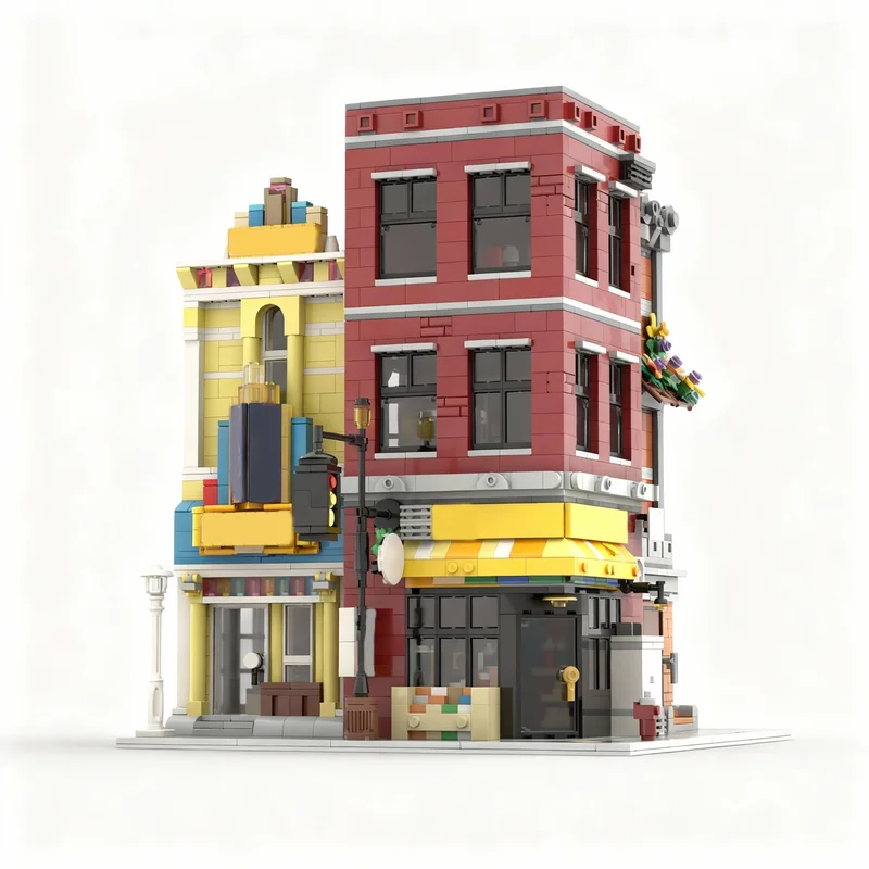 2745 Teile MOC Modulare Straßenlandschaft Deli-Laden Club Modell Bausteine Spielzeug Architektur Kreative Weihnachtsgeschenke Bildungs-Bausteine