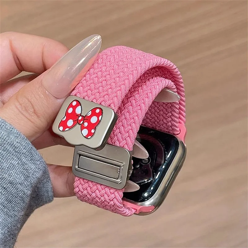 Cartoon Cute Bowknot Magnetic Strap For Apple Watch Band Ultra2 49mm 45mm 44 41 42 Correa Band For Iwatch Series 10 9 8 SE 7 6 image 3