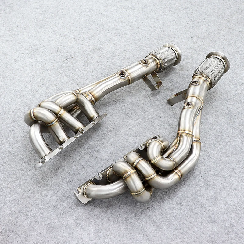 FOR Audi R8 4.2 2010 Straight Pipe Exhaust Manifold 70*30*40cm 304 Stainless Steel Thickness High-performance Exhaust System