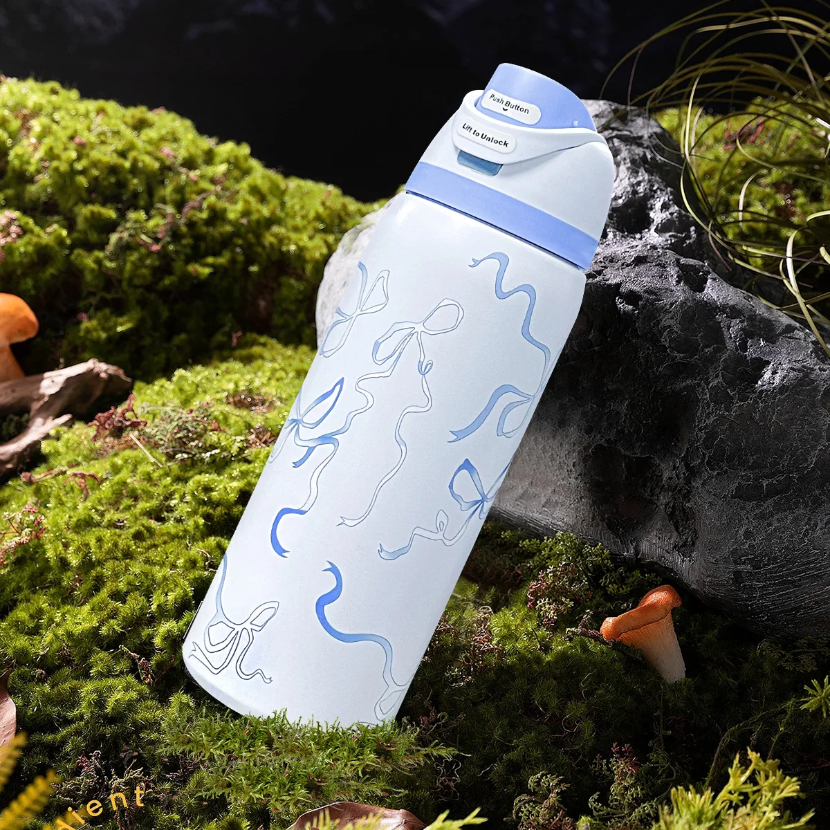 زجاجة مياه على شكل فراشة زرقاء من أوبالا 32 أونصة، 945 مل، مع قش، وقت الحفاظ على الحرارة أكثر من 24 ساعة، التخييم، العمل، داخلي