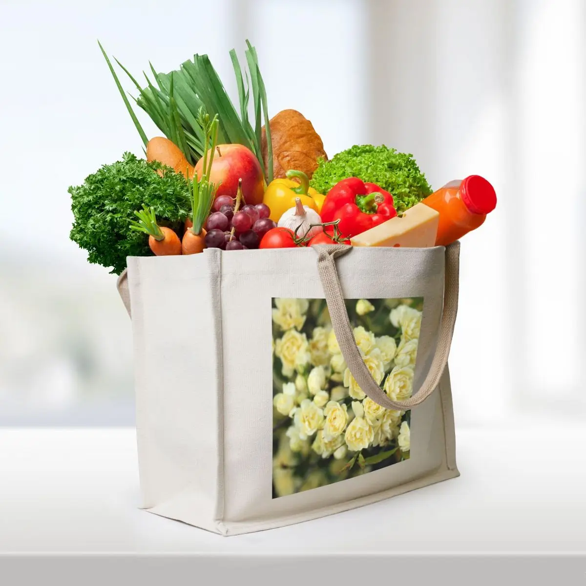 Small Pastel Yellow Roses Tote Bag Women's tote bag shopping bag Shopper